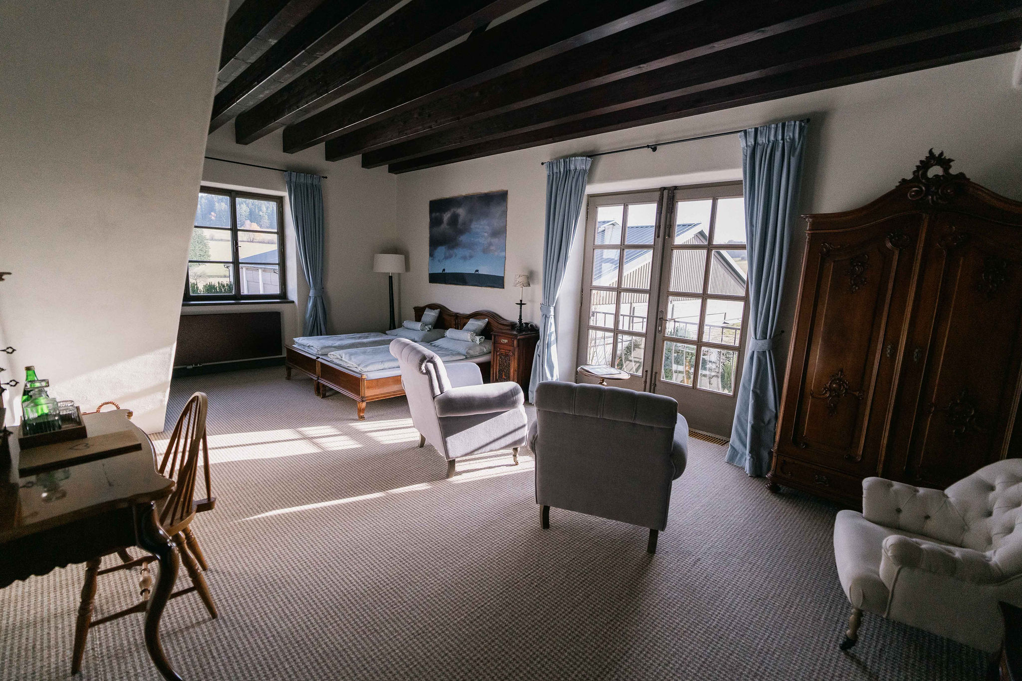 Loftový pokoj s výhledem